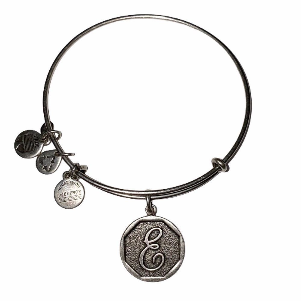 Alex And Ani Initial E Charm Bangle Bracelet - image 1
